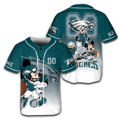 Personalized Limited Disney Philadelphia Eagles Baseball Jersey TBB01