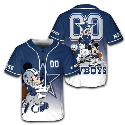 Personalized Limited Disney Dallas Cowboys Baseball Jersey TDC01