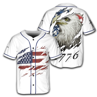 Independence Day Vintage Patriotic Print Casual Shirt Jersey Shirt TID02