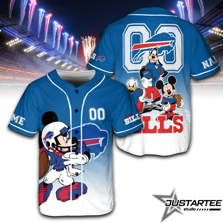 Personalized Limited Disney Buffalo Bills Baseball Jersey TBB01