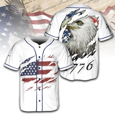 Independence Day Vintage Patriotic Print Casual Shirt Jersey Shirt TID02