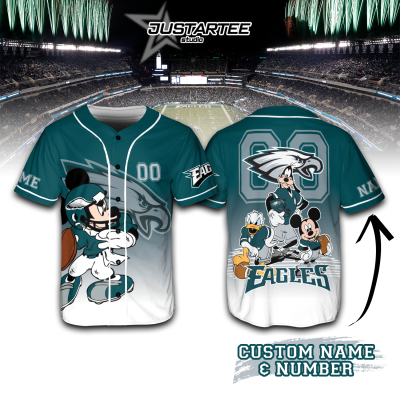 Personalized Limited Disney Philadelphia Eagles Baseball Jersey TBB01