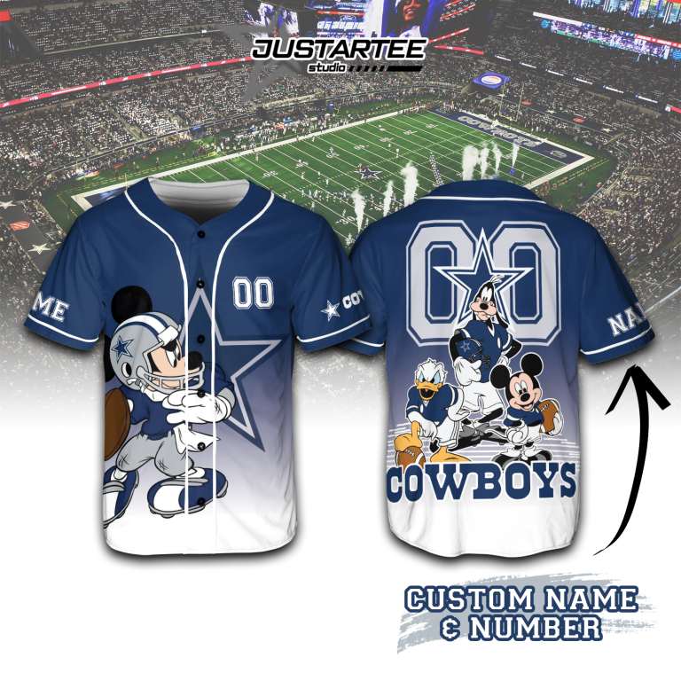 Personalized Limited Disney Dallas Cowboys Baseball Jersey TDC01