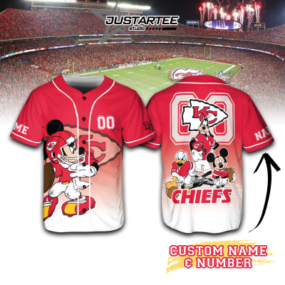 Personalized Limited Disney Kansas City Chiefs Baseball Jersey TKC05