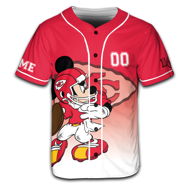 Personalized Limited Disney Kansas City Chiefs Baseball Jersey TKC05