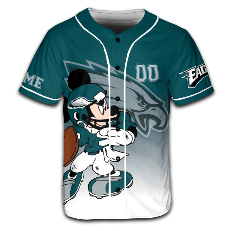 Personalized Limited Disney Philadelphia Eagles Baseball Jersey TBB01