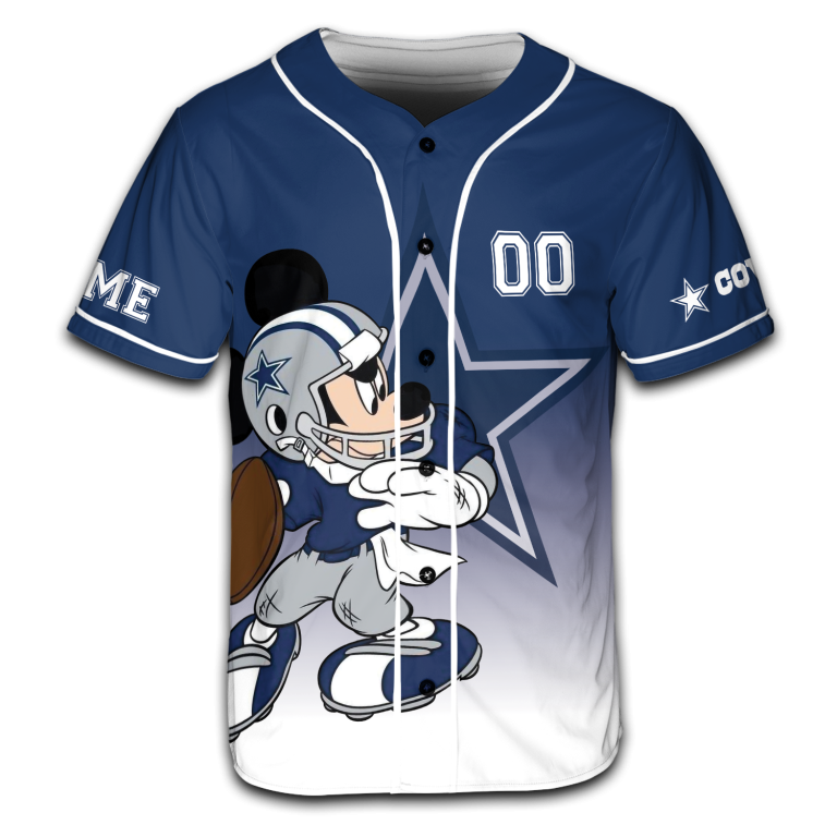 Personalized Limited Disney Dallas Cowboys Baseball Jersey TDC01