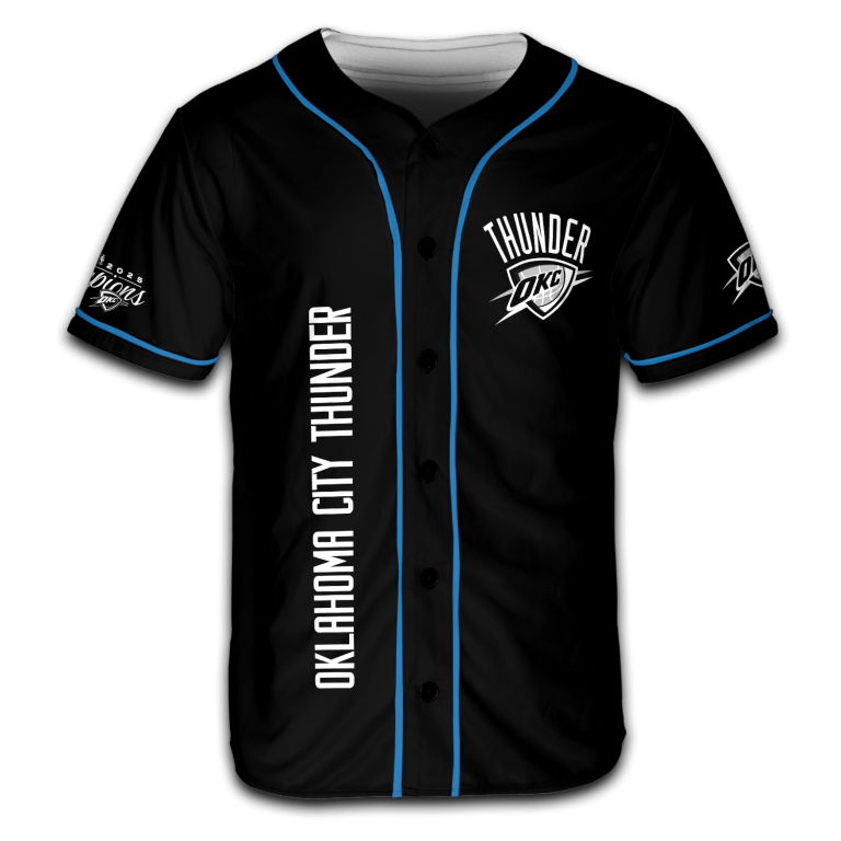 NBA 2025 Champion Oklahoma City Thunder Baseball Jersey Shirt